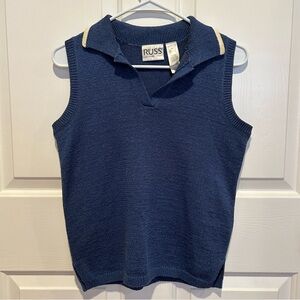 russ blue collar sleeveless sweater vest